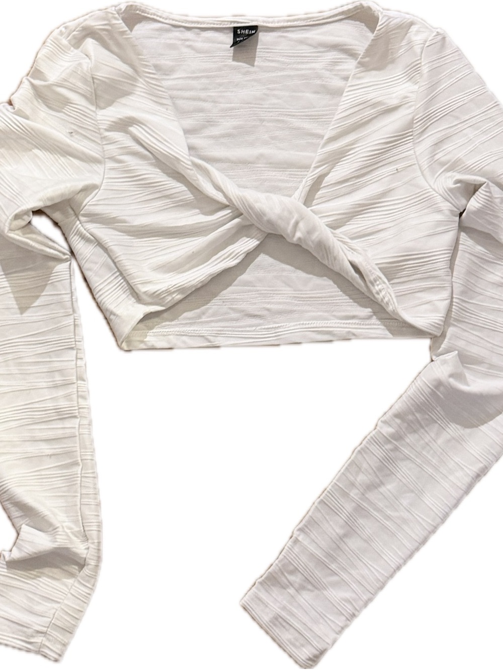 White cropped long sleeve